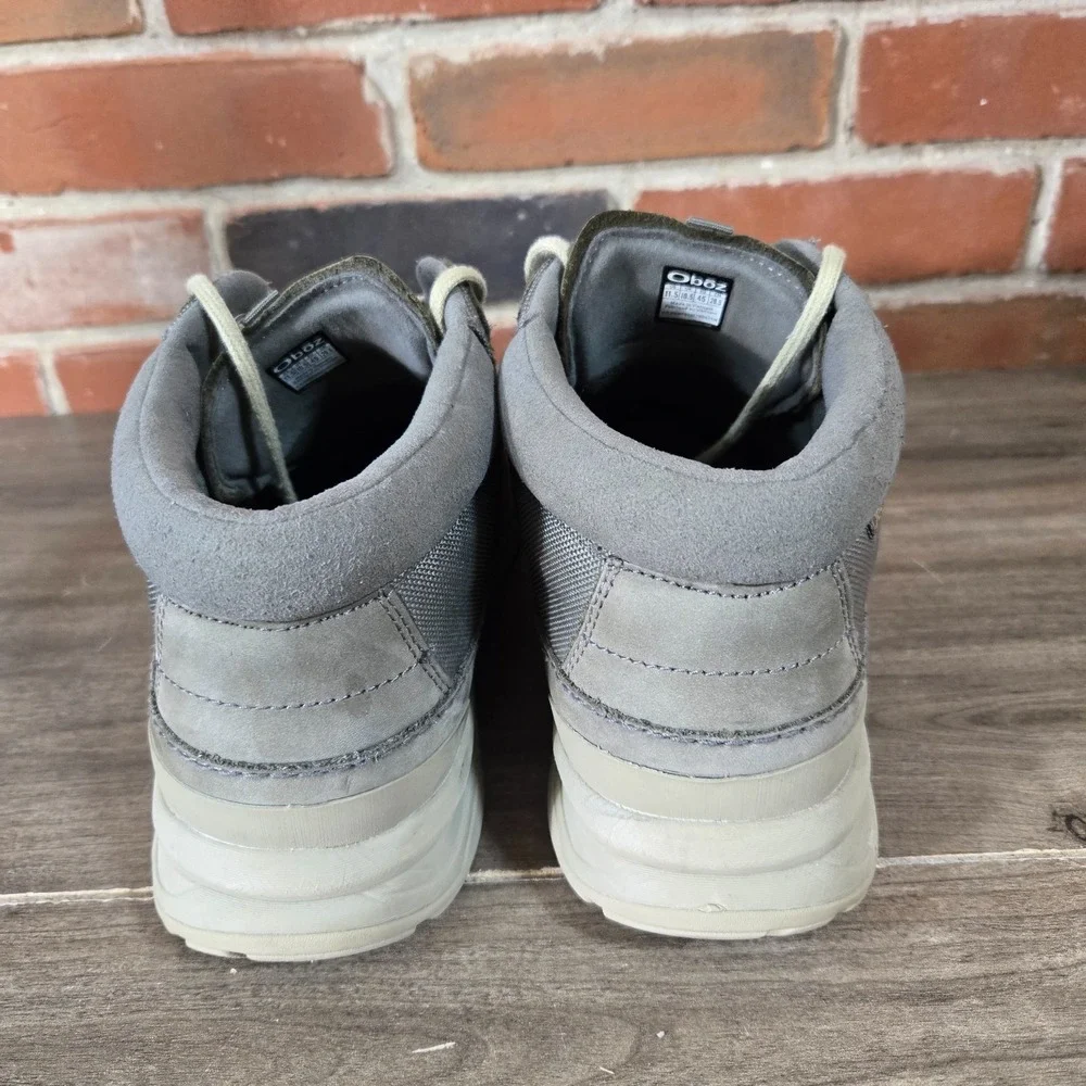 Oboz Burke Chukka Hiking Boots Mens 11.5 Leather Gray Ankle Shoe